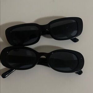 BUNDLE - Black Rectangular and Oval Sunglasses